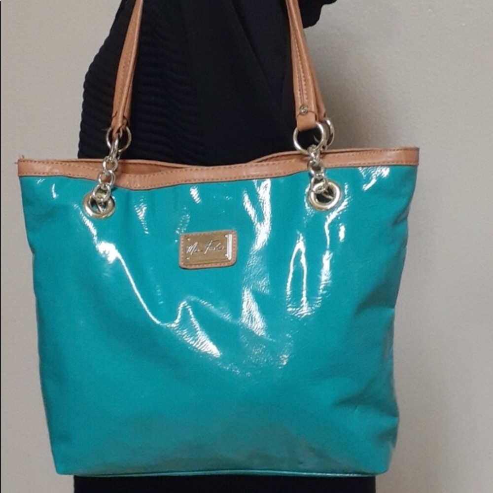 MARC FISHER BEAUTIFUL TURQUOISE SHOULDER/TOTE BAG